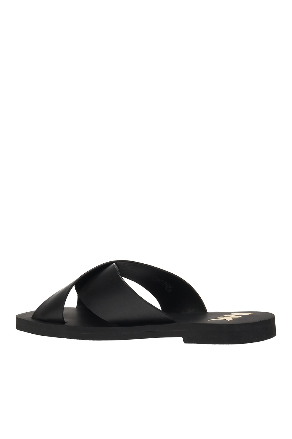 Black Glenda leather slides with logo Michael Michael Kors